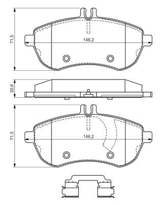 Bosch BP1662 Diskli fren balatası seti; ön küçük görsel 7