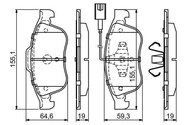 Bosch BP1675 Diskli fren balatası seti; ön küçük görsel 8