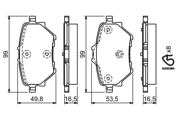 Bosch BP1711 Diskli fren balatası seti; arka küçük görsel 5