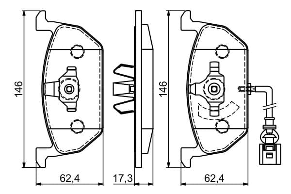 Bosch BP1736 Diskli fren balatası seti; ön küçük görsel 7
