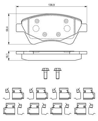 Bosch BP2696 Diskli fren balatası seti; ön küçük görsel 6