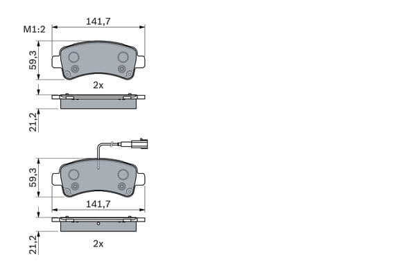 Bosch BP1854 Diskli fren balatası seti; arka küçük görsel 5