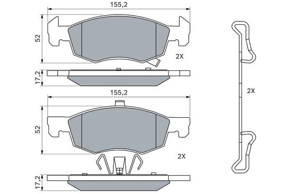 Bosch BP1998 Diskli fren balatası seti; ön küçük görsel 7