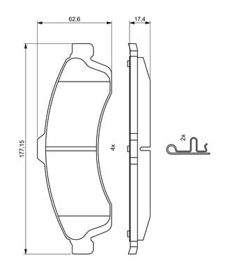 Bosch BP2028 Diskli fren balatası seti; ön küçük görsel 8