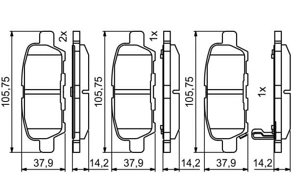 Bosch BP2035 Diskli fren balatası seti; arka küçük görsel 7