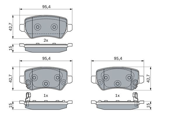 Bosch BP1805 Diskli fren balatası seti; arka küçük görsel 7