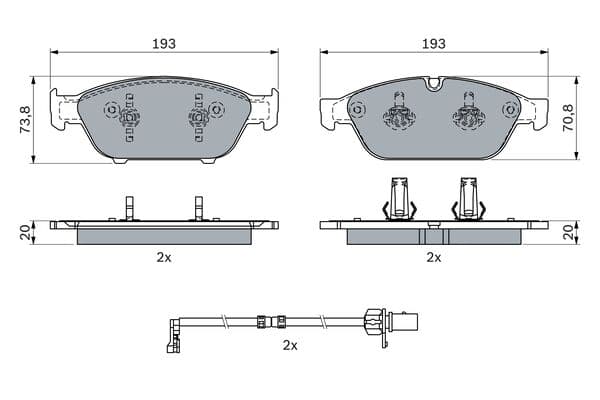 Bosch BP1837 Diskli fren balatası seti; ön küçük görsel 5