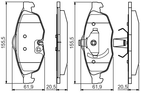 Bosch BP2169 Diskli fren balatası seti; ön küçük görsel 6