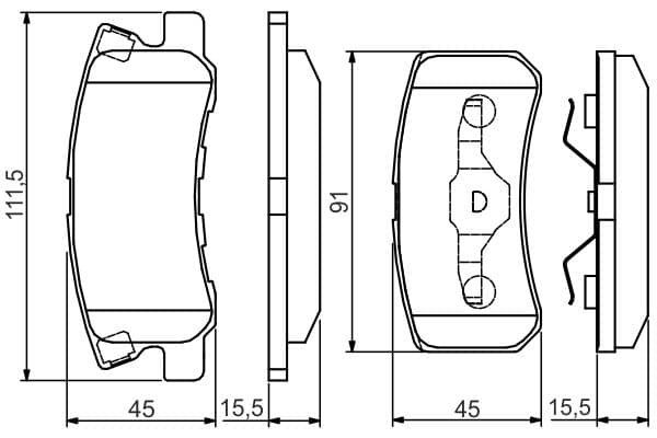 Bosch BP2165 Diskli fren balatası seti; arka küçük görsel 6