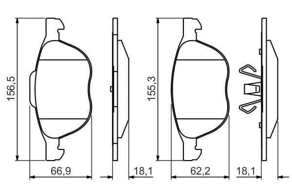 Bosch BP2176 Diskli fren balatası seti; ön küçük görsel 8
