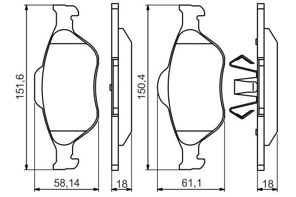 Bosch BP1518 Diskli fren balatası seti; ön küçük görsel 7