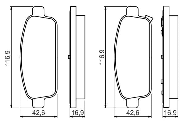 Bosch BP2213 Diskli fren balatası seti; arka küçük görsel 8