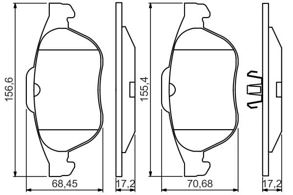 Bosch BP1568 Diskli fren balatası seti; ön küçük görsel 8