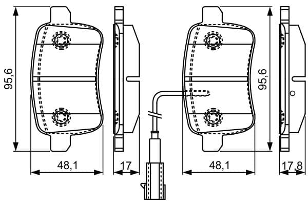 Bosch BP1594 Diskli fren balatası seti; arka küçük görsel 8