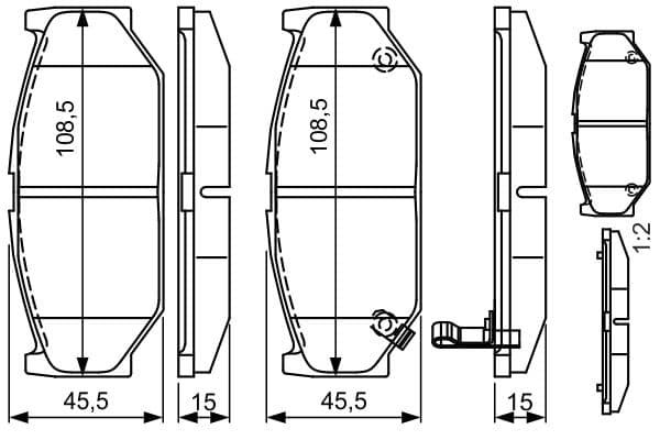 Bosch BP1597 Diskli fren balatası seti; ön küçük görsel 5