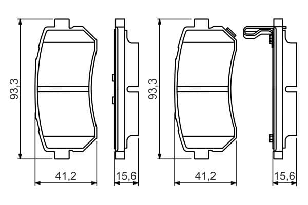 Bosch BP1646 Diskli fren balatası seti; arka küçük görsel 6