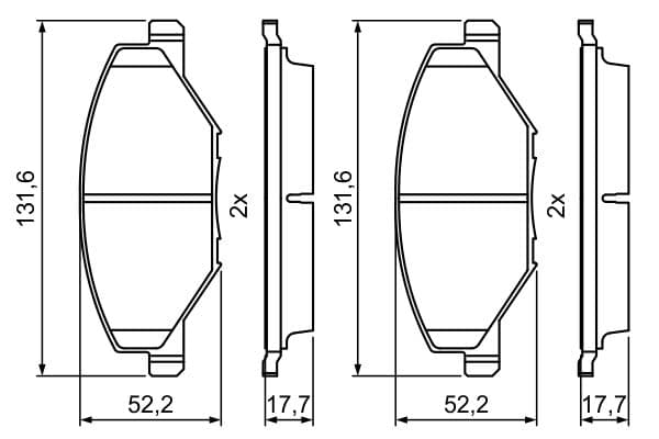 Bosch BP1756 Diskli fren balatası seti; ön küçük görsel 7