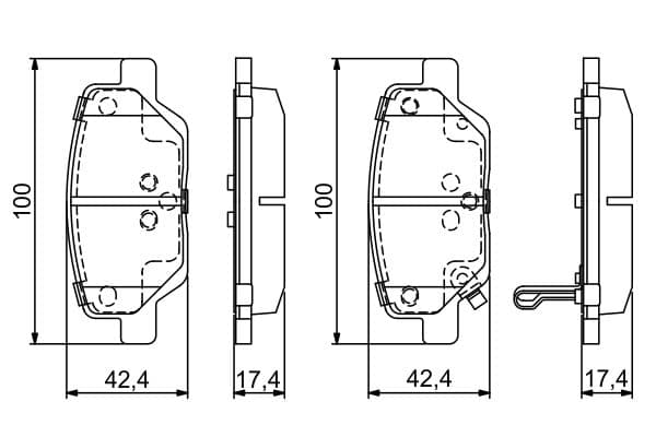 Bosch BP1766 Diskli fren balatası seti; arka küçük görsel 7