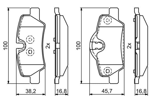 Bosch BP1773 Diskli fren balatası seti; arka küçük görsel 5