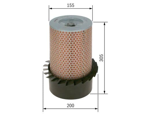 Bosch S 9033 Hava filtresi elemanı, Motor küçük görsel 5