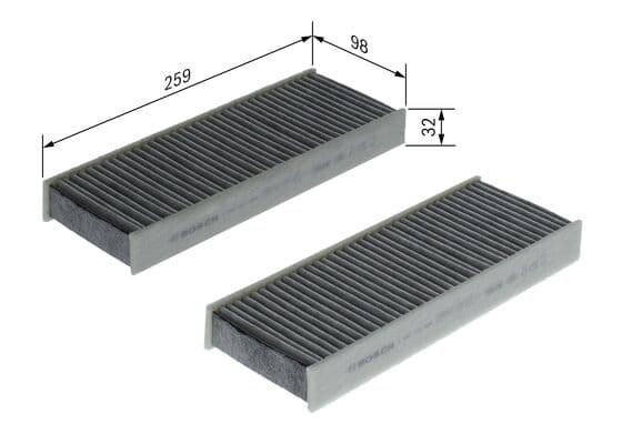 Bosch R 5525 İç mekan aktif karbon filtresi küçük görsel 5