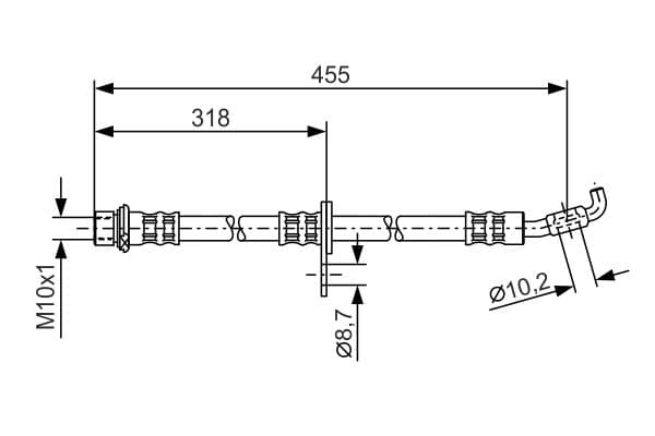 Bosch BH420 Sol fren boru hortumu; ön küçük görsel 5