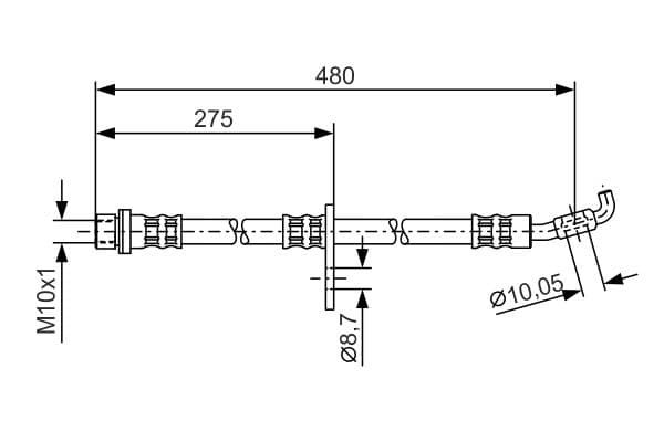 Bosch BH448 Sağ fren boru hortumu; ön küçük görsel 5