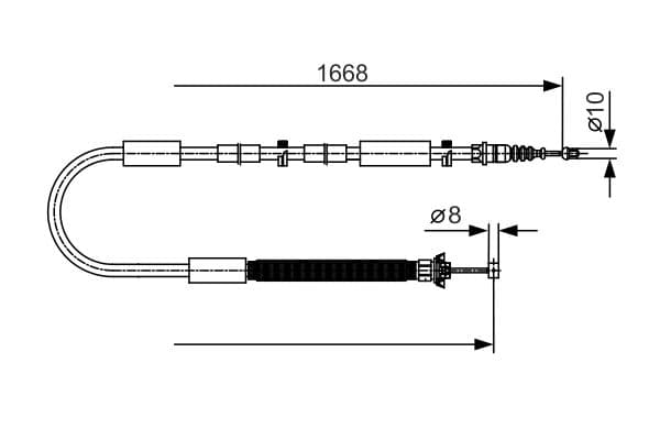 Bosch BC691 Sağ fren kablosu küçük görsel 5