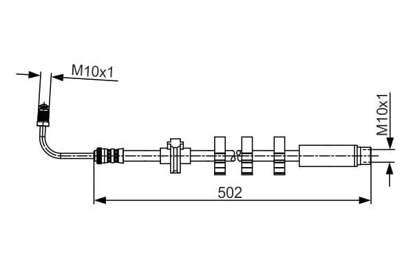 Bosch BH1156 Sağ fren boru hortumu; ön küçük görsel 5