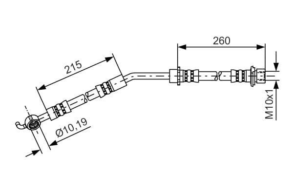 Bosch BH1298 Sağ fren boru hortumu; ön küçük görsel 5