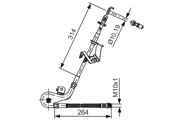 Bosch BH1316 Sağ fren boru hortumu; ön küçük görsel 5
