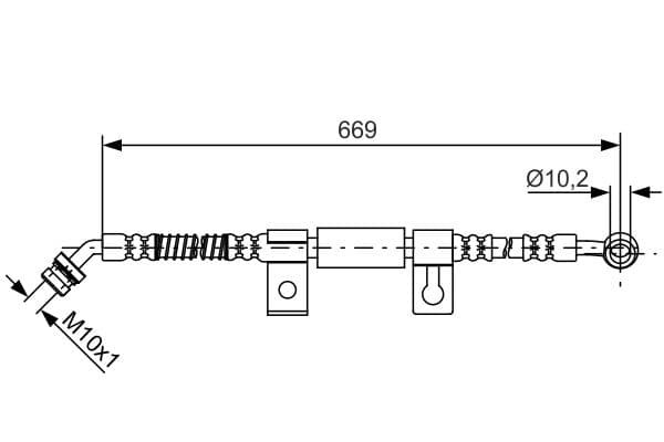 Bosch BH1681 Sağ fren boru hortumu; ön küçük görsel 5