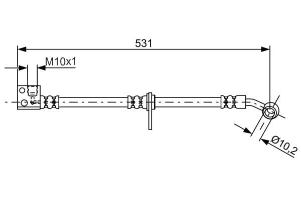 Bosch BH1682 Sağ fren boru hortumu; ön küçük görsel 5