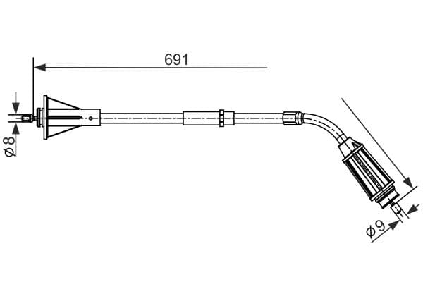 Bosch BC2555 Sağ fren kablosu 1