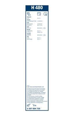 Bosch H 480 Cam silecek mesnedi, arka küçük görsel 6