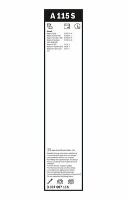 Bosch A 115 S Aerotwin silecek, Set küçük görsel 7