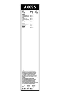 Bosch A 865 S Aerotwin silecek, Set küçük görsel 8