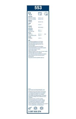 Bosch 553 Silecek lastiği, set küçük görsel 6