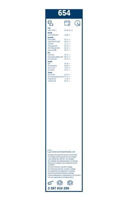 Bosch 654 Silecek lastiği, set küçük görsel 6