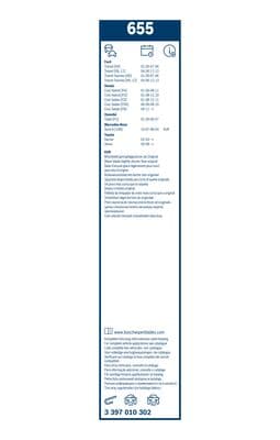 Bosch 655 Silecek lastiği, set küçük görsel 6