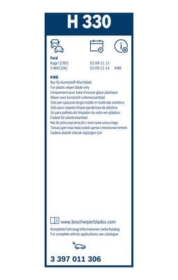 Bosch H 330 Cam silecek mesnedi, arka küçük görsel 6