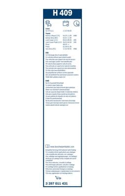 Bosch H 409 Cam silecek mesnedi, arka küçük görsel 6