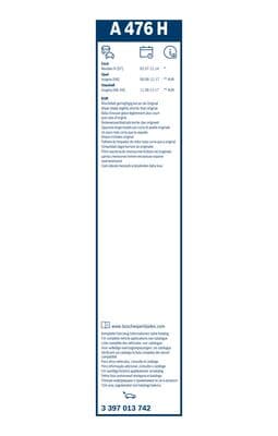 Bosch A 476 H Aerotwin silecek, Arka küçük görsel 3
