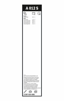 Bosch A 012 S Aerotwin silecek, Set küçük görsel 7