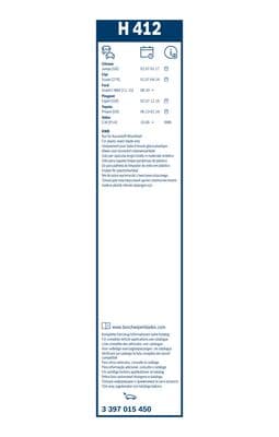 Bosch H 412 Cam silecek mesnedi, arka küçük görsel 6