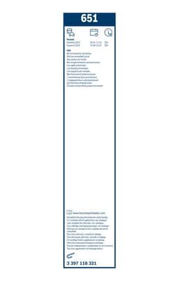 Bosch 651 Silecek lastiği, set küçük görsel 6