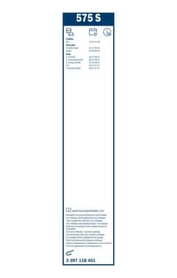 Bosch 575 S Spoiler silecek süpürgesi, Set küçük görsel 6
