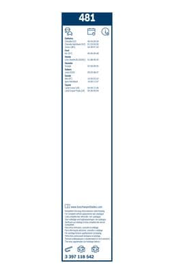 Bosch 481 Silecek lastiği, set küçük görsel 6