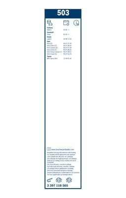 Bosch 503 Silecek lastiği, set küçük görsel 6
