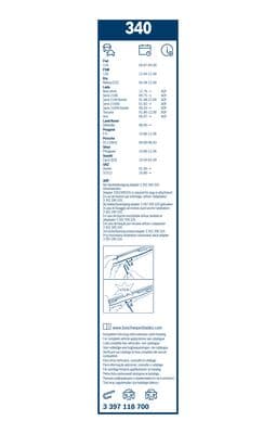 Bosch 340 Silecek lastiği, set küçük görsel 6